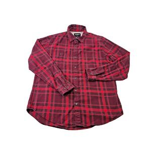 BONOBOS Men's XL‎ Standard Fit Fireside Flannel Shirt Red Plaid Button Down EUC